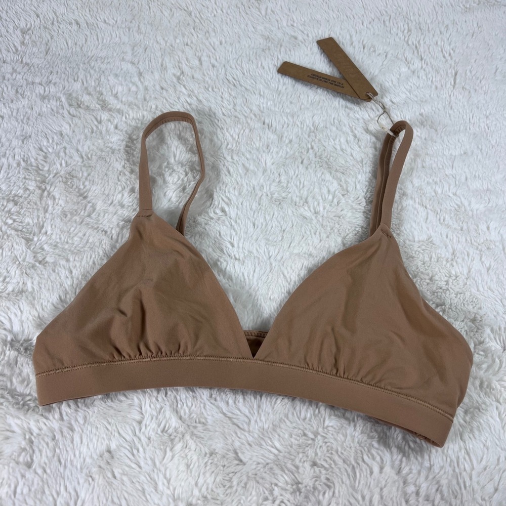 Skims Fits Everybody Triangle Bralette Ochre Brown BR-TRI-2024 Womens Size Small